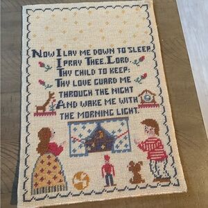 Completed finished cross stitch baby infant prayer nursery embroidery stitching